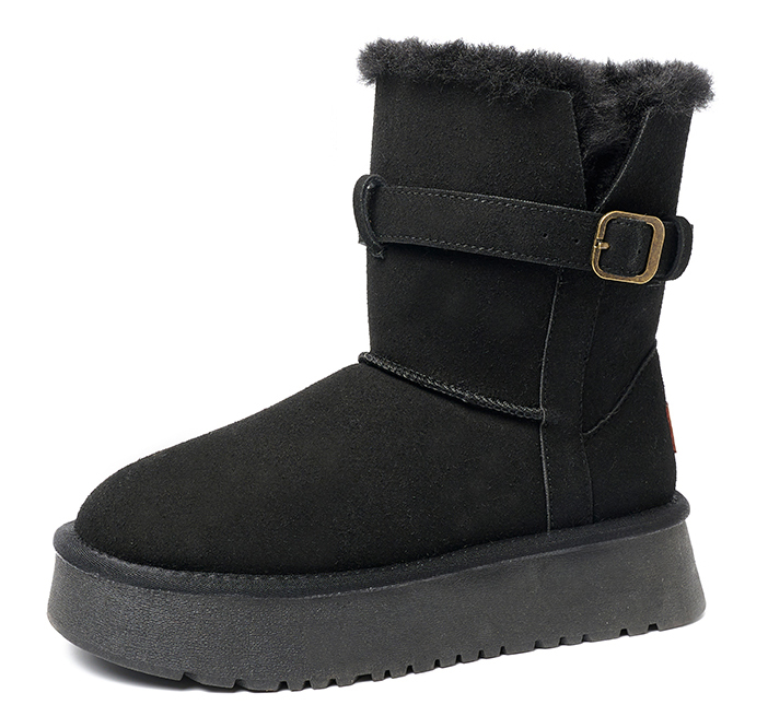 Wholesale New Winter Snow Boots Female Thick Bottom Mid-calf Anti-slip Heightening Warm Cotton Winter Boots