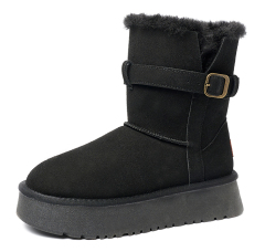 Wholesale New Winter Snow Boots Female Thick Bottom Mid-calf Anti-slip Heightening Warm Cotton Winter Boots