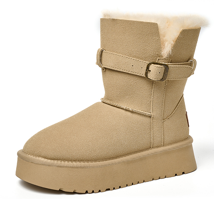 Wholesale New Winter Snow Boots Female Thick Bottom Mid-calf Anti-slip Heightening Warm Cotton Winter Boots
