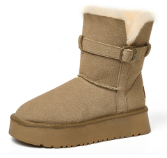 Wholesale New Winter Snow Boots Female Thick Bottom Mid-calf Anti-slip Heightening Warm Cotton Winter Boots