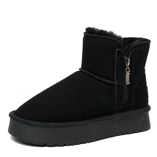 2024 Winter Spot New Thick Bottom Warm Snow Boots Female Side Zipper Casual Padded Cold Cotton Shoes Cotton Boots