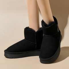 2024 Winter Spot New Thick Bottom Warm Snow Boots Female Side Zipper Casual Padded Cold Cotton Shoes Cotton Boots