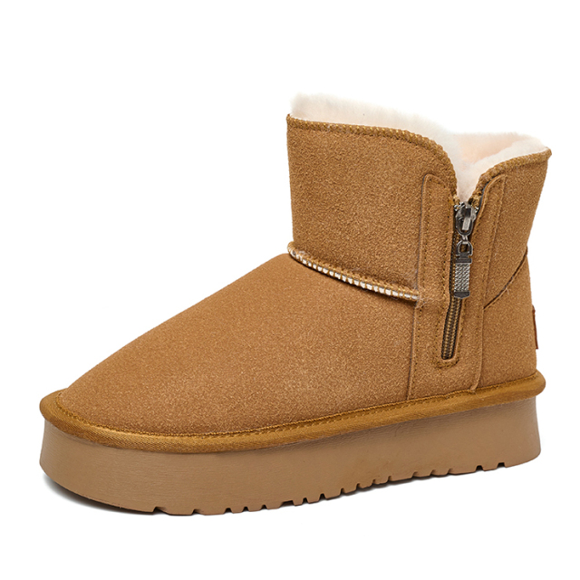 2024 Winter Spot New Thick Bottom Warm Snow Boots Female Side Zipper Casual Padded Cold Cotton Shoes Cotton Boots