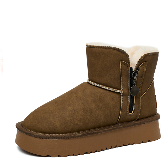 Spot 2024 Winter New Ladies Cotton Padded Shoes Casual Fashion Padded Thickened Warm Thick Bottom Snow Boots Women