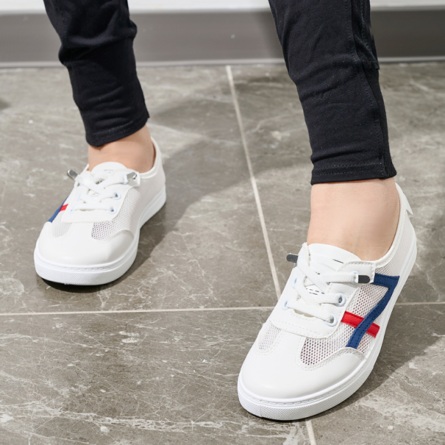 Wholesale Crispy White Sneakers Women's Campus Shoes Breathable Low-top Microfiber Leather Women's Shoes Support Customization