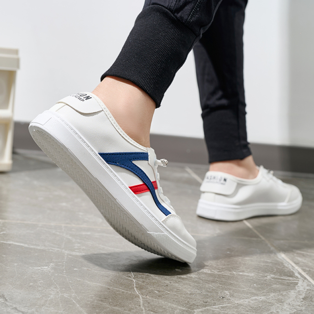 Wholesale Crispy White Sneakers Women's Campus Shoes Breathable Low-top Microfiber Leather Women's Shoes Support Customization