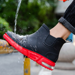 Korean and Japanese Lightweight Ankle Rain Boots Vacuum Sole Waterproof Casual Men's Low-top Rain Boots