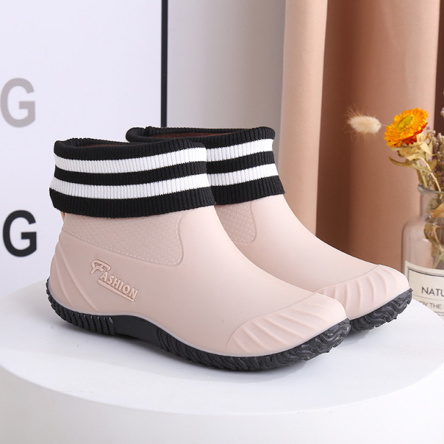 New Women's Lightweight Ankle Rain Boots Non-slip Comfortable Waterproof Outdoor Casual Low-top Rain Boots
