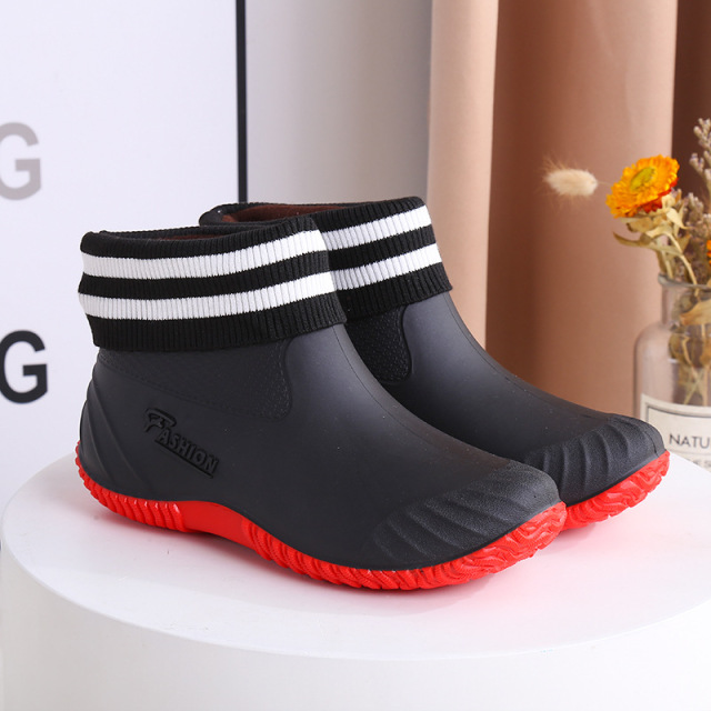 New Women's Lightweight Ankle Rain Boots Non-slip Comfortable Waterproof Outdoor Casual Low-top Rain Boots