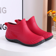 New Women's Lightweight Ankle Rain Boots Non-slip Comfortable Waterproof Outdoor Casual Low-top Rain Boots