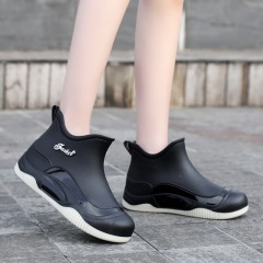 Easy Bundle Mouth Comfortable Boots Non-slip Waterproof Garden Work Walking Women Warm Mid-top Rain Boots
