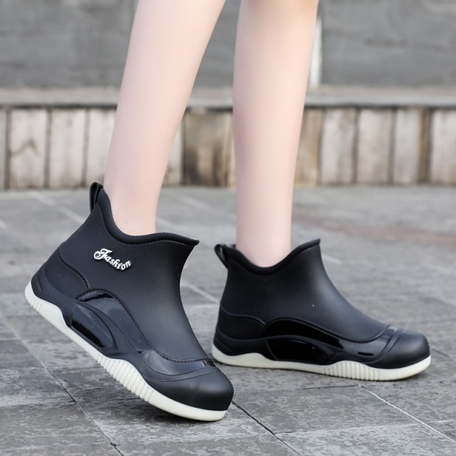 Easy Bundle Mouth Comfortable Boots Non-slip Waterproof Garden Work Walking Women Warm Mid-top Rain Boots