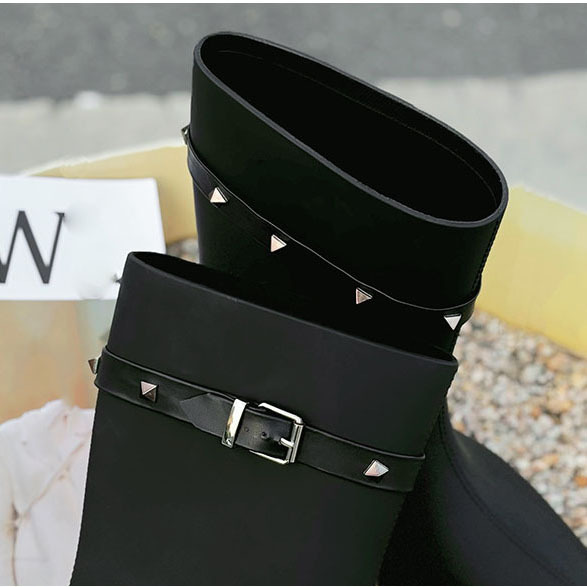 Fashionable Women's Lightweight High-top Boots Non-slip and Waterproof Walking Women's Casual High-top Rain Boots