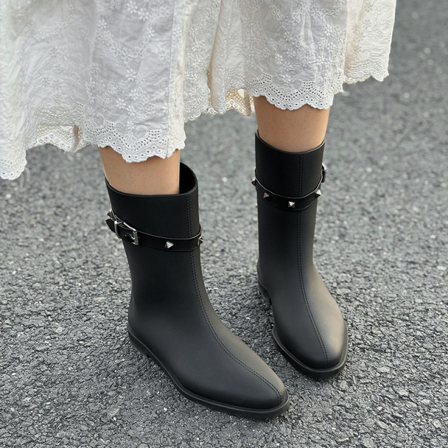 Fashionable Women's Lightweight High-top Boots Non-slip and Waterproof Walking Women's Casual High-top Rain Boots