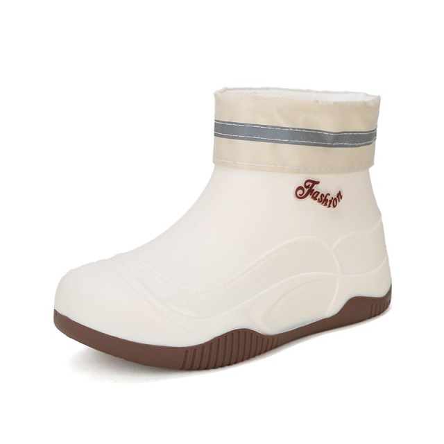 Easy Bundle Mouth Comfortable Boots Non-slip Waterproof Garden Work Walking Women Warm Mid-top Rain Boots