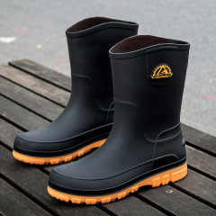 Casual Garden Shoes PVC Non-slip Wear-resistant Walking Boots Comfortable Popular Men's High-top Rain Boots