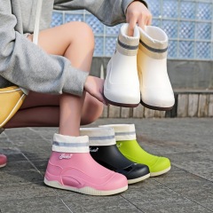 Easy Bundle Mouth Comfortable Boots Non-slip Waterproof Garden Work Walking Women Warm Mid-top Rain Boots