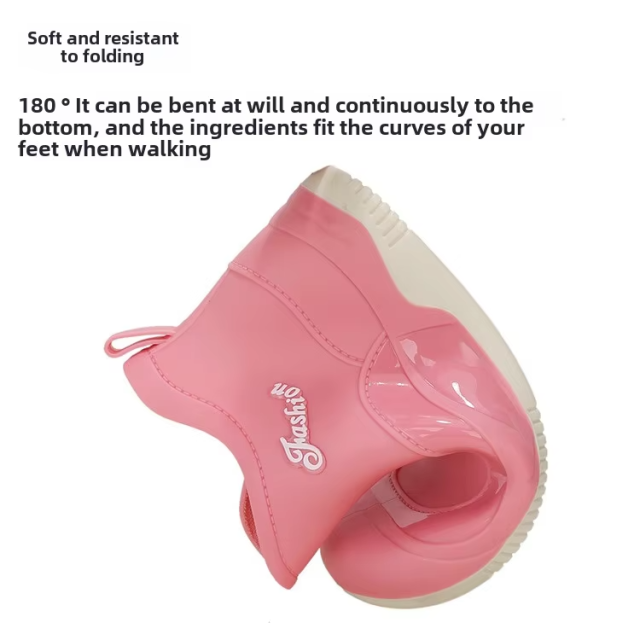 Easy Bundle Mouth Comfortable Boots Non-slip Waterproof Garden Work Walking Women Warm Mid-top Rain Boots