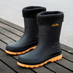 Casual Garden Shoes PVC Non-slip Wear-resistant Walking Boots Comfortable Popular Men's High-top Rain Boots