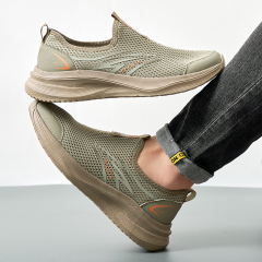 BAIRUILUN Men's High-Elasticity EVA Sole Slip-On Casual Shoes with Fashionable Breathable Knit Upper for Spring