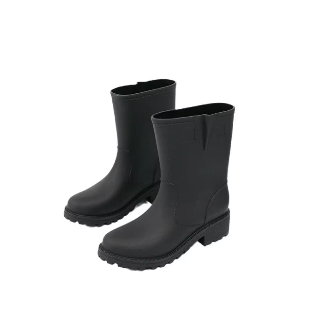Korean Version of Light Boots Non-slip Waterproof Garden Work Walking Women Warm High Top Rain Boots