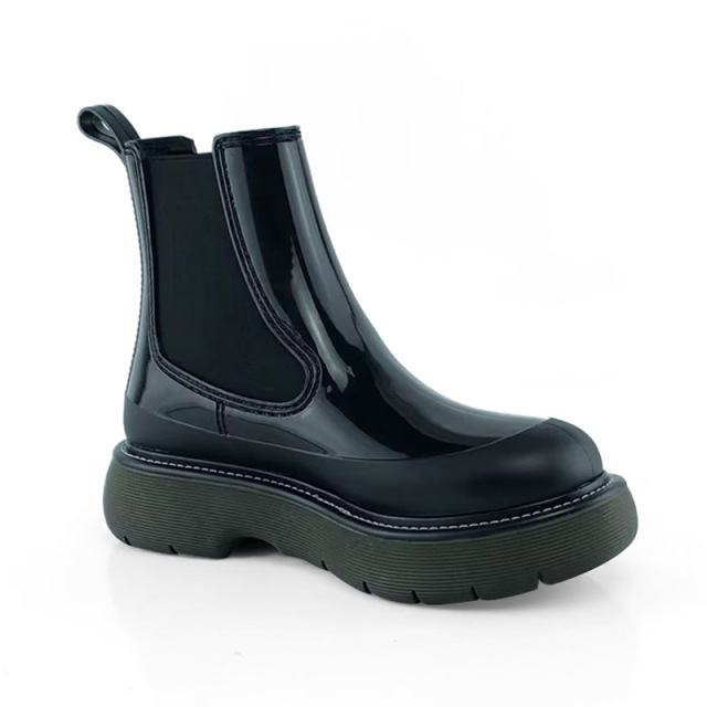 Women's Casual Thick-soled Boots Non-slip Waterproof Walking Women's Warm Mid-top Rain Boots