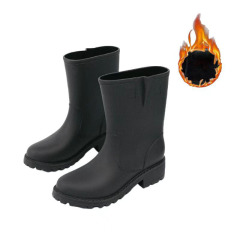 Korean Version of Light Boots Non-slip Waterproof Garden Work Walking Women Warm High Top Rain Boots