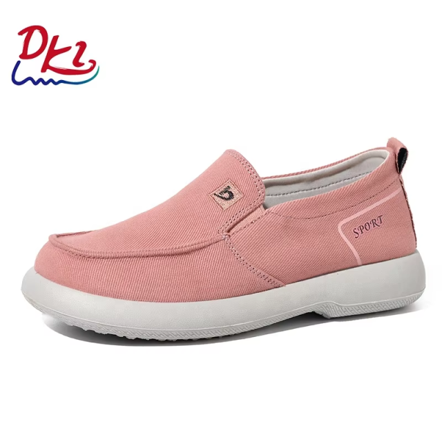Wholesale Women New Trend Breathable Retro Canvas Shoes Fashion Chunky Platform Summer Spring Canvas Upper Loafer Shoes