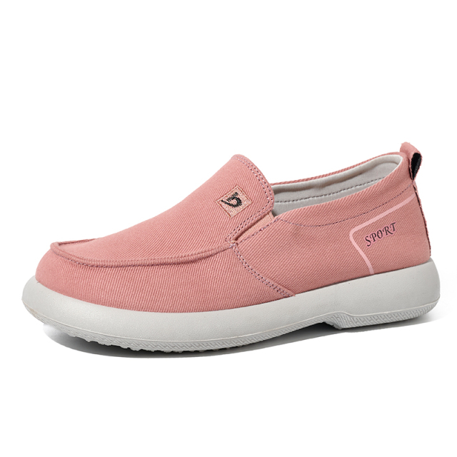Wholesale Women New Trend Breathable Retro Canvas Shoes Fashion Chunky Platform Summer Spring Canvas Upper Loafer Shoes