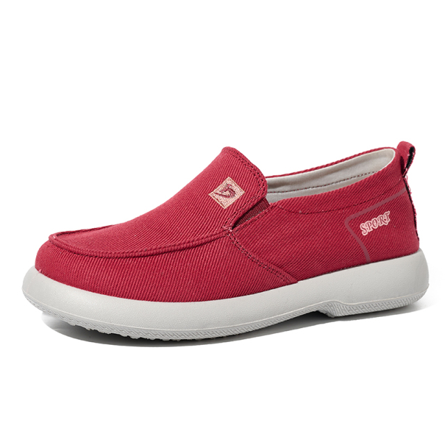 Wholesale Women New Trend Breathable Retro Canvas Shoes Fashion Chunky Platform Summer Spring Canvas Upper Loafer Shoes