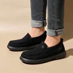 Wholesale Women New Trend Breathable Retro Canvas Shoes Fashion Chunky Platform Summer Spring Canvas Upper Loafer Shoes