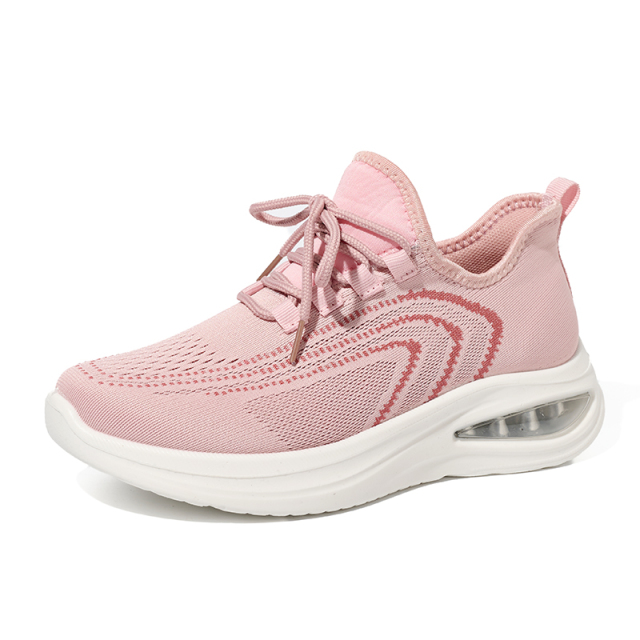 Bairuilun Wholesale Cushioning Large Size Women Pink Sports Shoes Breathable Light Casual Walking Style Shoes for Couples