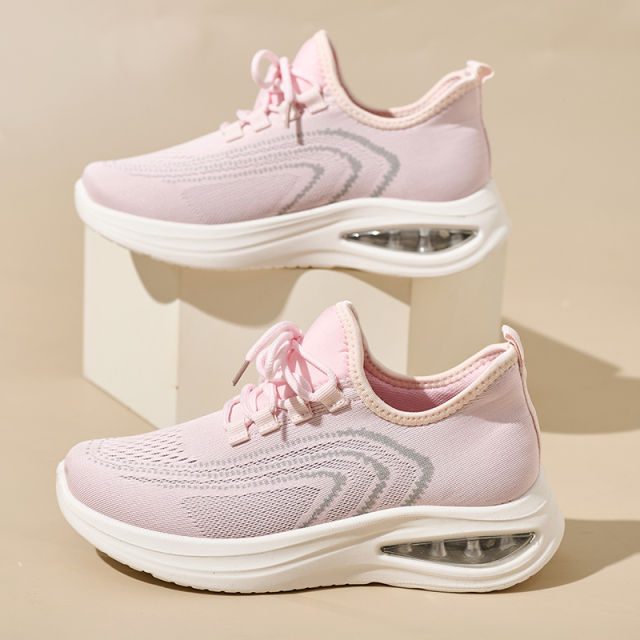 Bairuilun Wholesale Cushioning Large Size Women Pink Sports Shoes Breathable Light Casual Walking Style Shoes for Couples