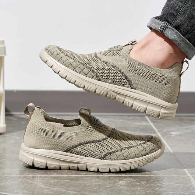 Bairuilun Slip-on Loafers Lightweight and Comfortable Running Training Shoes Unisex Breathable Mesh Daily Casual Shoes