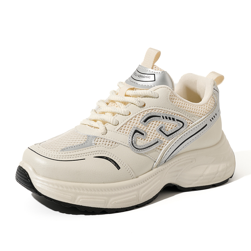 Bairuilun Womens Breathable Mesh Walking Thick Outsole Sneakers Fashion Cushioning Women Casual Shoes Support OEM/ODM