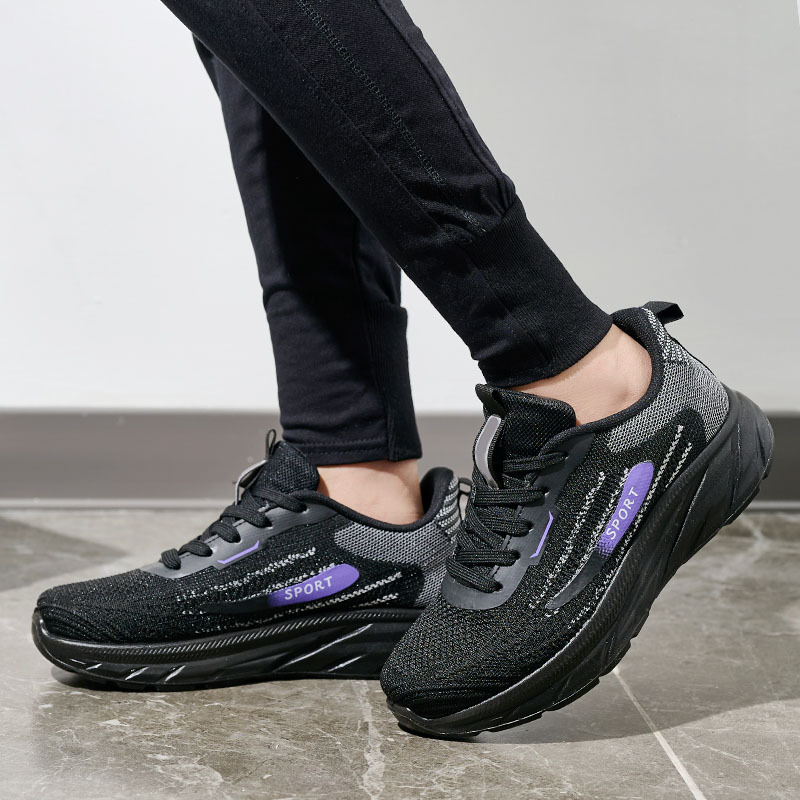 Bairuilun Fishing Line Knitted Women Outdoor Shoes Breathable Sports Shoes Cushioning and Lightweight Running Design Shoes Women