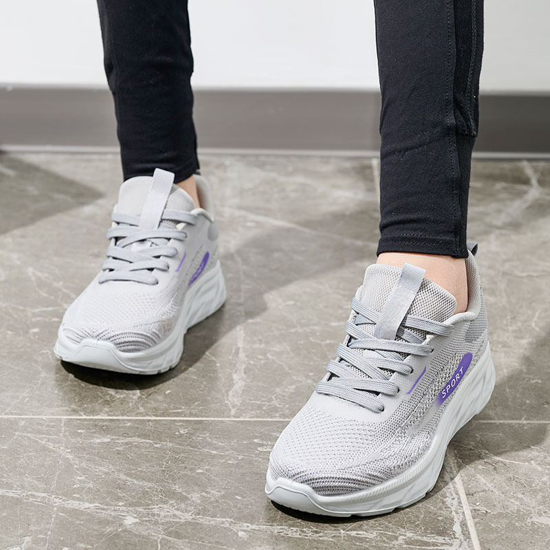 Bairuilun Fishing Line Knitted Women Outdoor Shoes Breathable Sports Shoes Cushioning and Lightweight Running Design Shoes Women