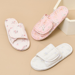 Ultralight Soft Indoor Open Toe Machine Washable Cotton Fabric Slippers Absorb Sweat Cloth Bottom House Slippers Wholesale