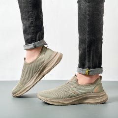 BAIRUILUN Men's High-Elasticity EVA Sole Slip-On Casual Shoes with Fashionable Breathable Knit Upper for Spring