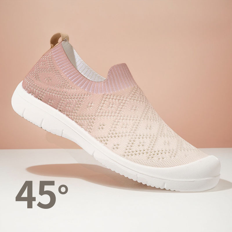Wholesale 2025 Summer Breathable Mesh Shoes Gym to Office Fashion Slip-on Knit Sneakers Gradient Knit Slip-On Women Shoes