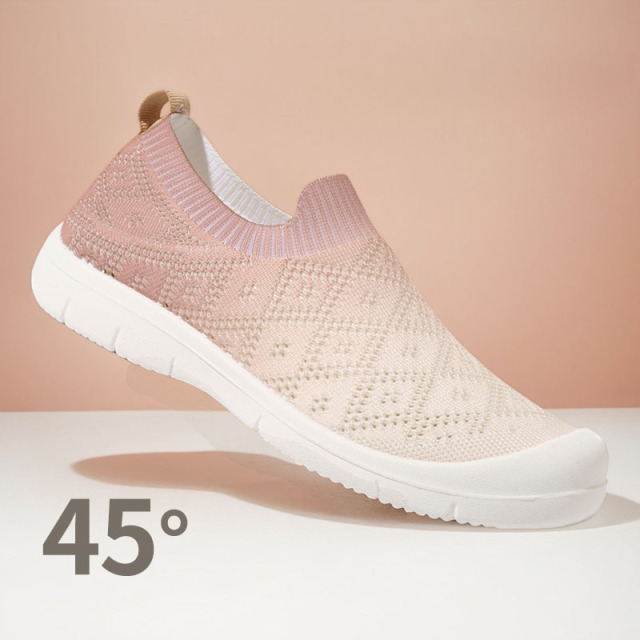 Wholesale 2025 Summer Breathable Mesh Shoes Gym to Office Fashion Slip-on Knit Sneakers Gradient Knit Slip-On Women Shoes
