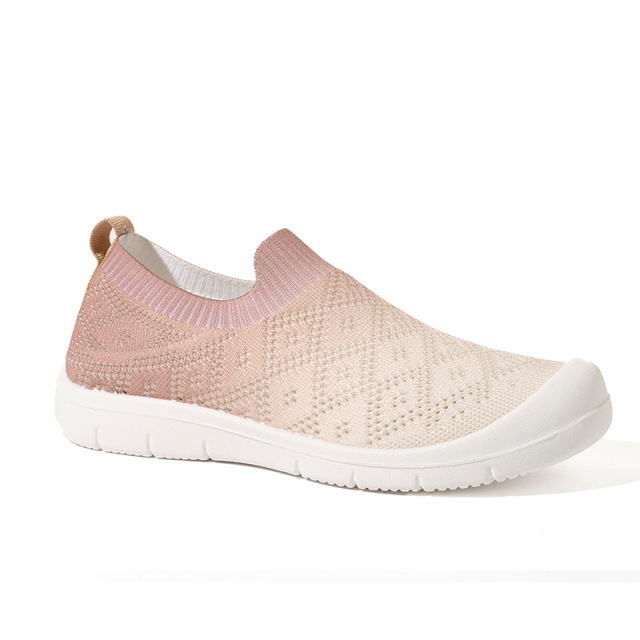 Wholesale 2025 Summer Breathable Mesh Shoes Gym to Office Fashion Slip-on Knit Sneakers Gradient Knit Slip-On Women Shoes