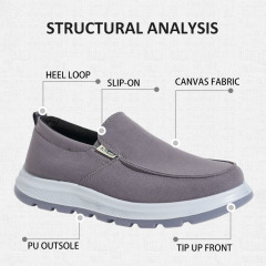 BAIRUILUN Wholesale Mens Canvas Shoes Slip on Loafers Deck Shoes Walking Lightweight Causal Slip-ons OEM/ODM Supported