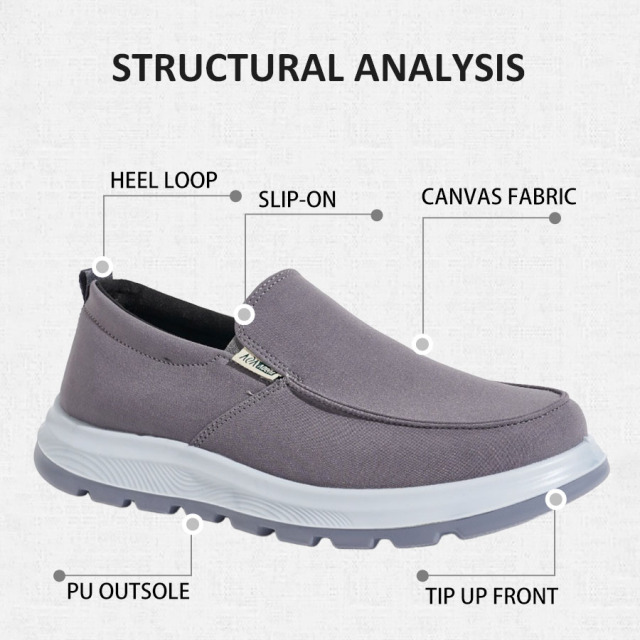 BAIRUILUN Wholesale Mens Canvas Shoes Slip on Loafers Deck Shoes Walking Lightweight Causal Slip-ons OEM/ODM Supported
