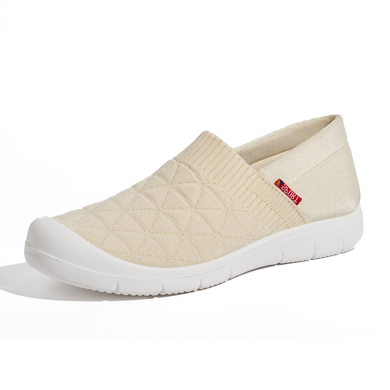 OEM Wholesale Breathable Knit Slip-On Women's Shoes Ultra Lightweight Flat Casual Loafers with Soft Flexible Soles