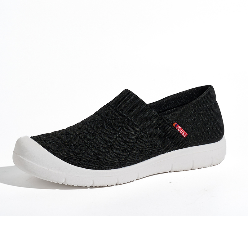 OEM Wholesale Breathable Knit Slip-On Women's Shoes Ultra Lightweight Flat Casual Loafers with Soft Flexible Soles