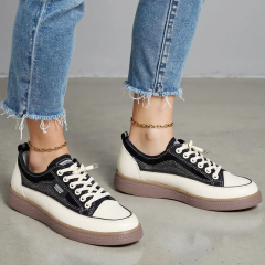 BAIRUILUN Women's Soft-Soled White Sneakers Versatile Casual Shoes Round-Toe Slip-On Cushioning Lighting Korean Style Wholesale