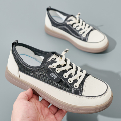 BAIRUILUN Women's Soft-Soled White Sneakers Versatile Casual Shoes Round-Toe Slip-On Cushioning Lighting Korean Style Wholesale