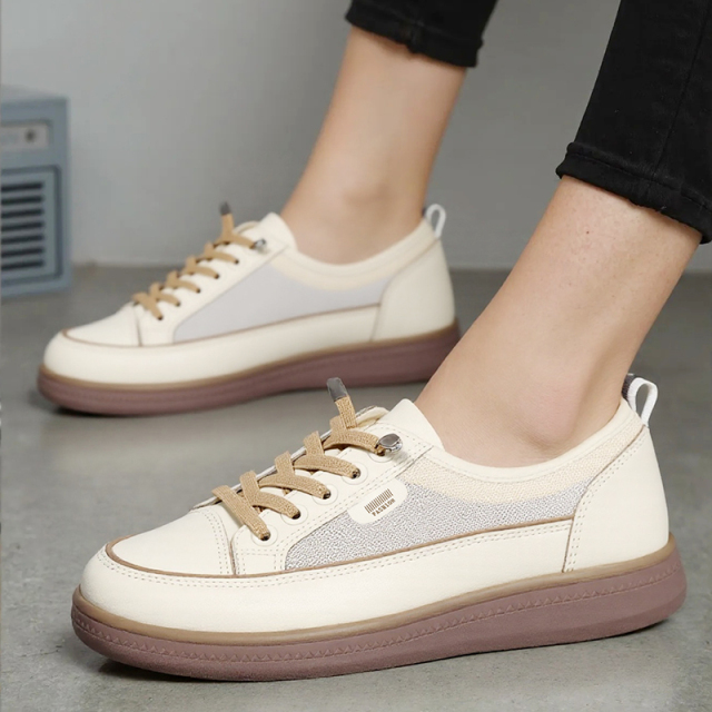 BAIRUILUN Women's Soft-Soled White Sneakers Versatile Casual Shoes Round-Toe Slip-On Cushioning Lighting Korean Style Wholesale