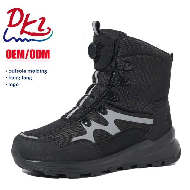OEM/ODM Men's All-Terrain Waterproof Ratchet Lacing Snow Boots Lightweight Dial Lacing System Winter Outdoor Ankle Snow Boots